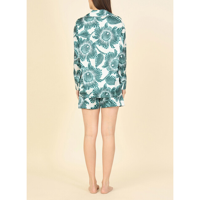 Women's Print Piped PJ Short Set, Cemile Juniper - Pajamas - 2