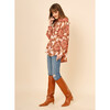 Women's Elisabetta Floral Print Oversized Shirt, Cemille Fig - Blouses - 2