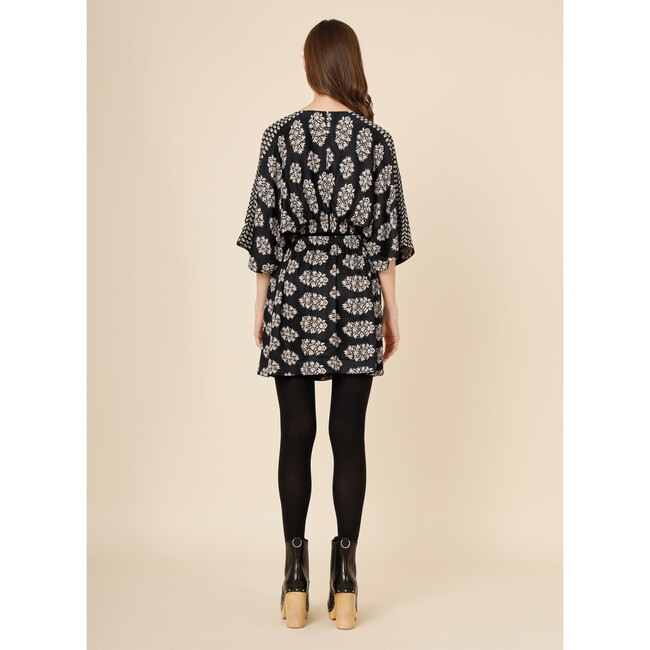 Women's Margot V-Neck Kimono Mini Dress, Adia Obsidian - Dresses - 2