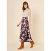 Women's Nina Print 5-Tier Midi Skirt, Maira Bordeaux - Skirts - 2