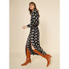 Women's Simone Long Sleeve Slit Maxi Shirt Dress, Adia Obsidian - Dresses - 2