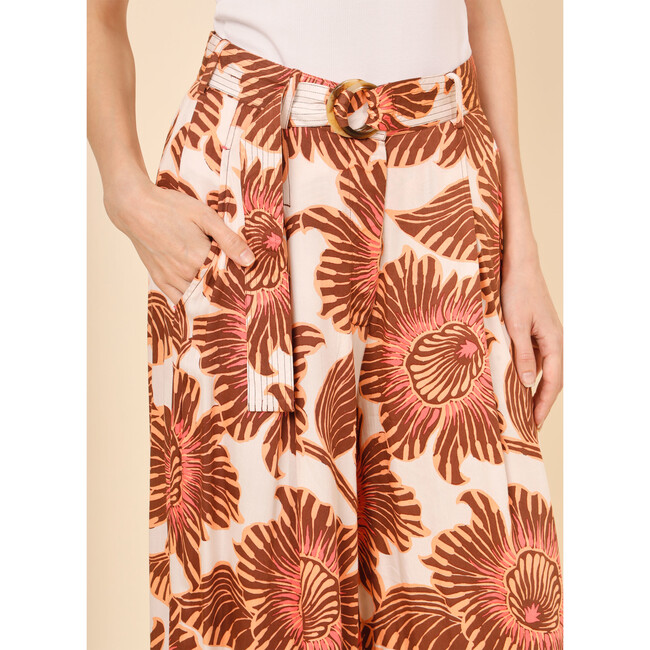 Women's Siinatra Floral Print Wide Leg Pant, Cemille Fig - Pants - 3