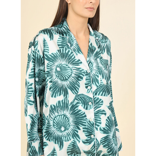 Women's Print Piped PJ Short Set, Cemile Juniper - Pajamas - 3