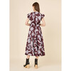 Women's Harlow Double Ruffle Sleeve Midi Dress, Maira Bordeaux - Dresses - 3