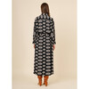 Women's Simone Long Sleeve Slit Maxi Shirt Dress, Adia Obsidian - Dresses - 3