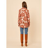 Women's Elisabetta Floral Print Oversized Shirt, Cemille Fig - Blouses - 4