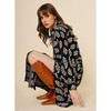 Women's Simone Long Sleeve Slit Maxi Shirt Dress, Adia Obsidian - Dresses - 4