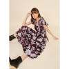 Women's Harlow Double Ruffle Sleeve Midi Dress, Maira Bordeaux - Dresses - 5
