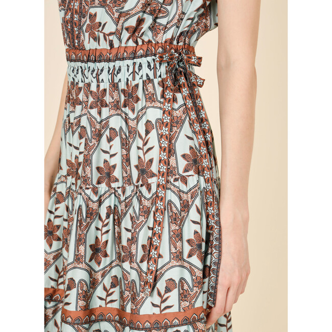 Women's Billie Double Ruffle Sleeve Midi Dress, Remy Sage - Dresses - 4