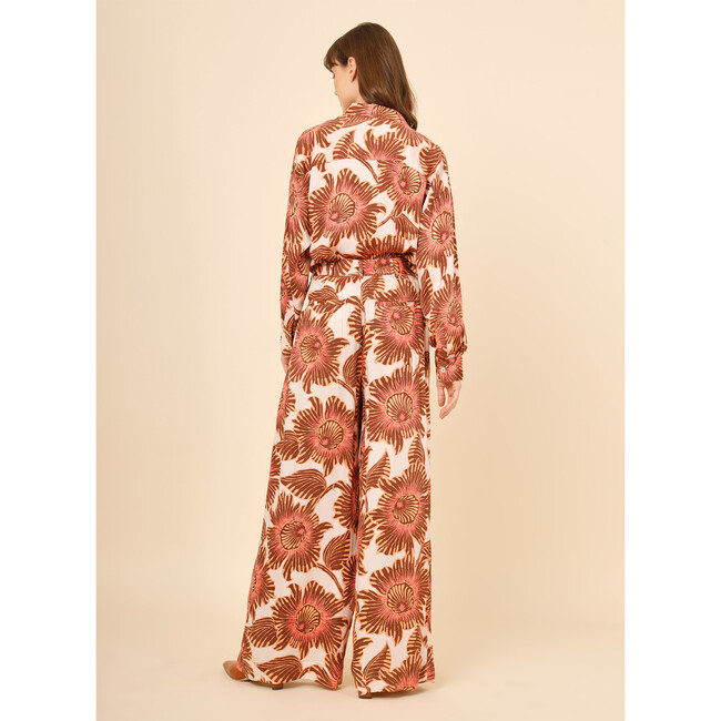 Women's Siinatra Floral Print Wide Leg Pant, Cemille Fig - Pants - 6