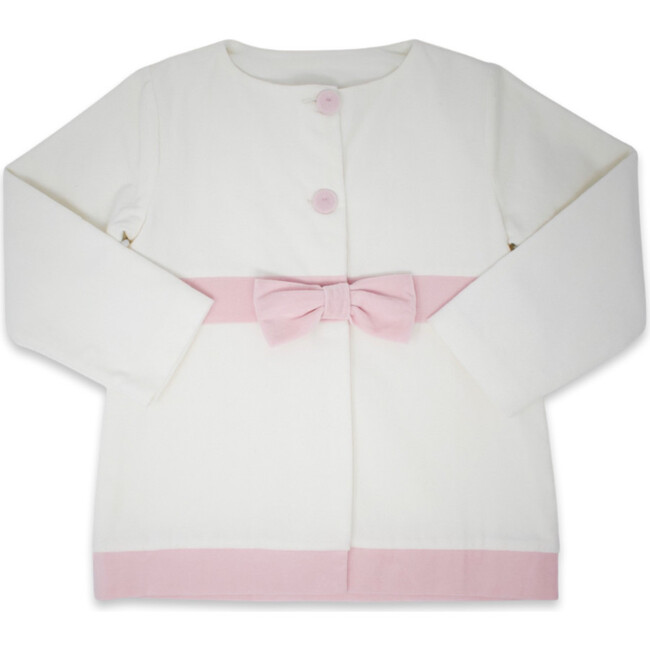 Aspen Coat, White/Pink Velvet