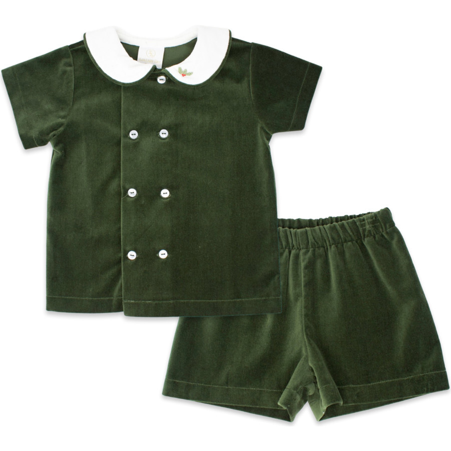 Arlington Short Set, Green Velvet Lullaby Set Tops Maisonette