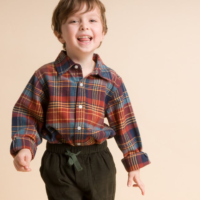 Boys Shirt,  Rust Plaid - Shirts - 2