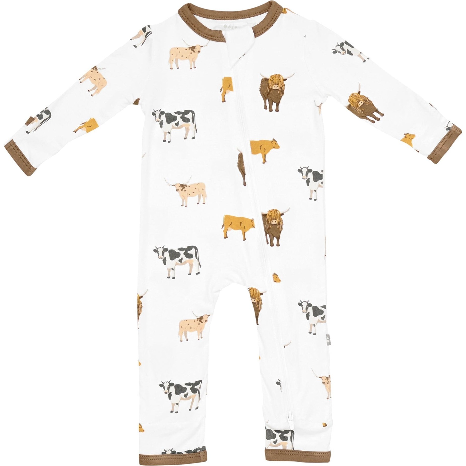 Zippered Romper, Moo - Rompers - 1