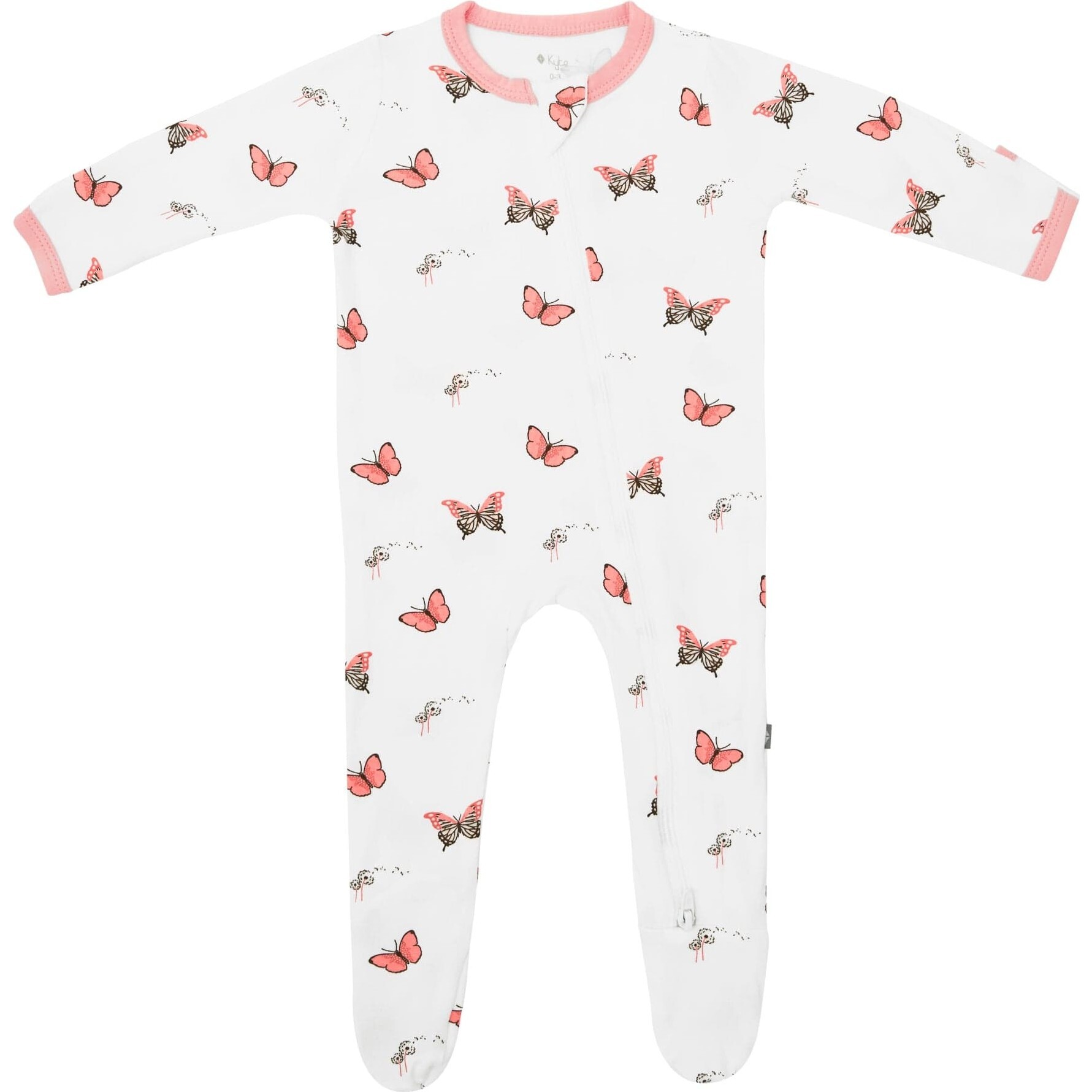 Zippered Footie, Butterfly - Footie Pajamas - 1