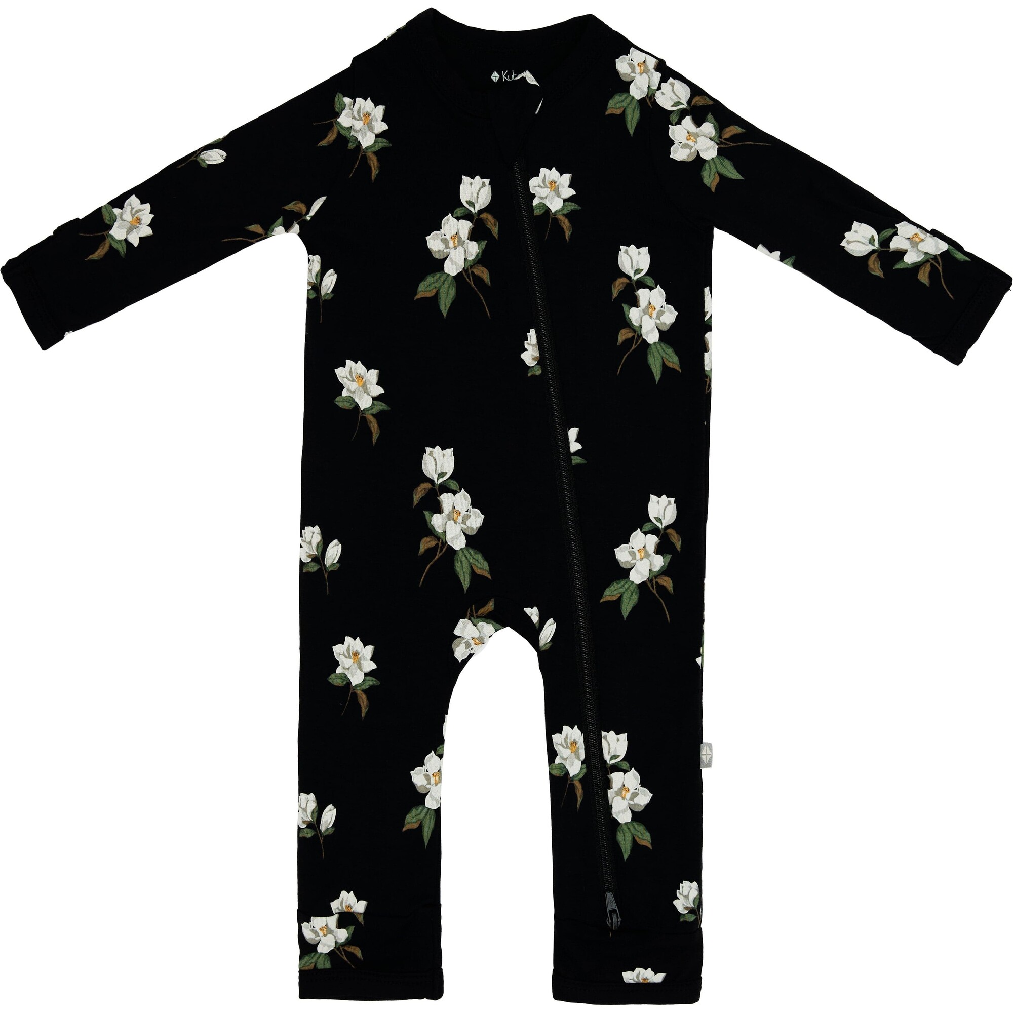 Zippered Romper, Midnight Magnolia - Rompers - 1