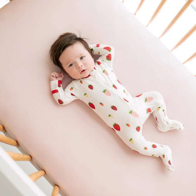 Zippered Footie, Strawberry - Footie Pajamas - 2