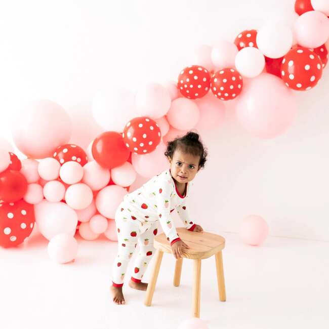 Long Sleeve Toddler Pajama, Strawberry - Pajamas - 2