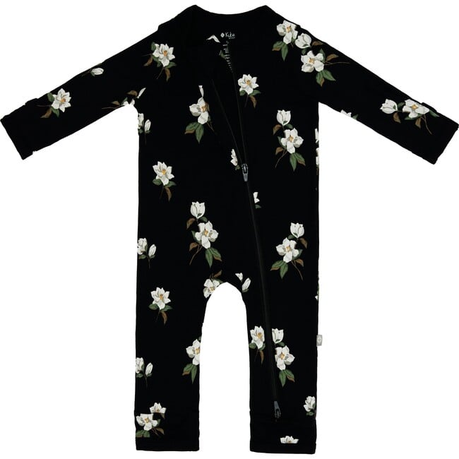 Zippered Romper, Midnight Magnolia - Rompers - 2