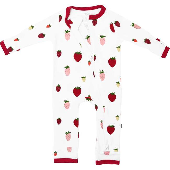 Zippered Romper, Strawberry - Rompers - 4