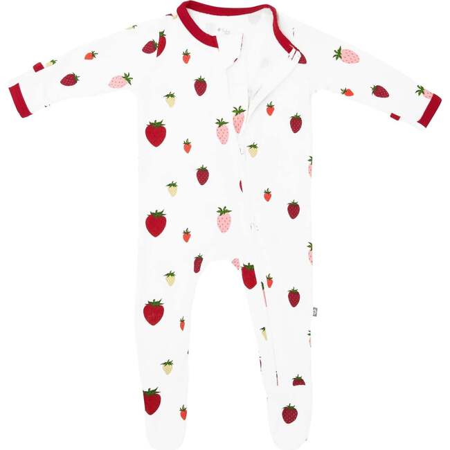 Zippered Footie, Strawberry - Footie Pajamas - 5