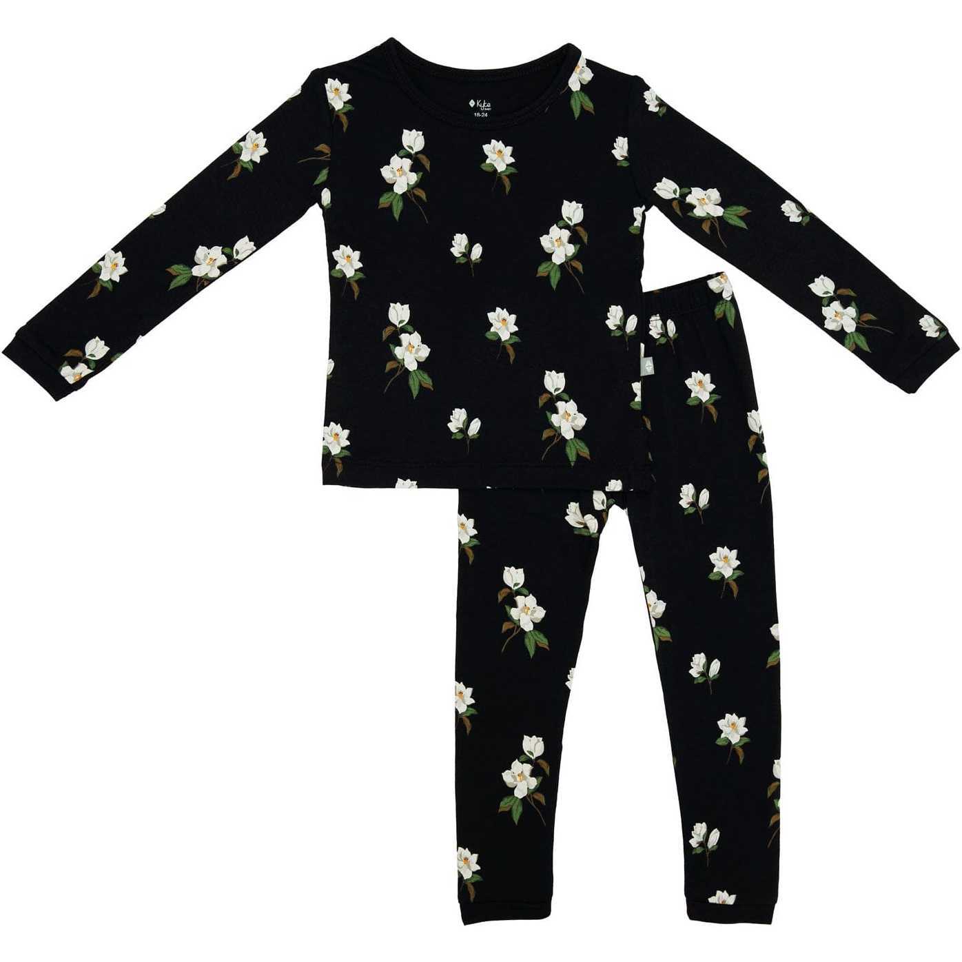 Long Sleeve Toddler Pajama, Midnight Magnolia - Pajamas - 1