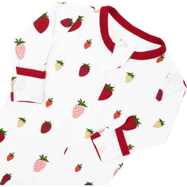 Zippered Footie, Strawberry - Footie Pajamas - 6