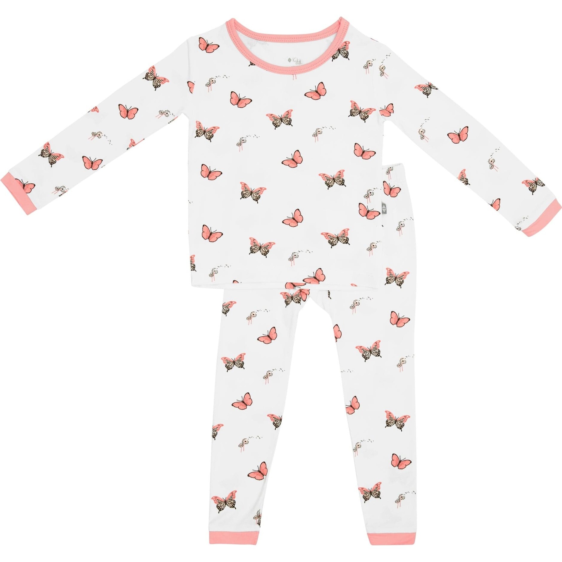 Long Sleeve Toddler Pajama, Butterfly - Pajamas - 1