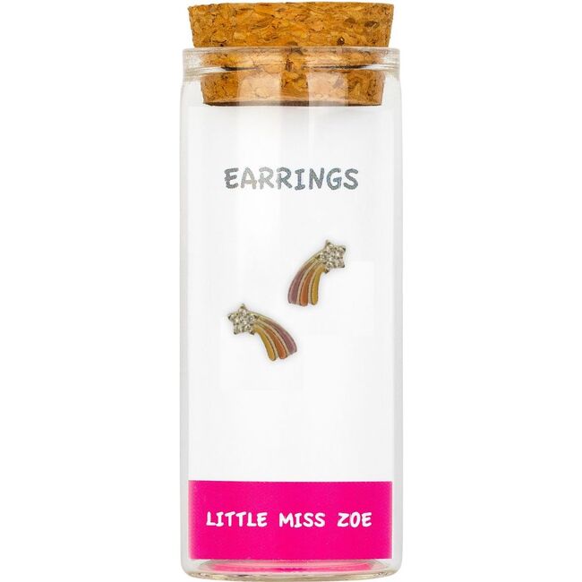 Sterling Silver Shooting Star Earrings In A Bottle, Multi