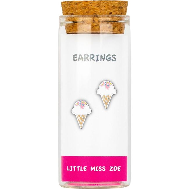 Sterling Ice Cream Earrings In A Bottle, Pink