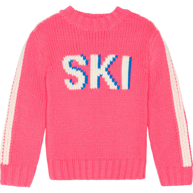 Ski Knit Crew Neck Sweater, Pink Lady
