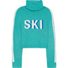 Women's Retro Ski Knit Cropped Turtleneck Sweater, Green - Sweaters - 1 - thumbnail