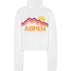 Women's Retro Aspen Knit Cropped Turtleneck Sweater, Ivory - Sweaters - 1 - thumbnail
