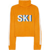 Women's Retro Ski Knit Cropped Turtleneck Sweater, Orange - Sweaters - 1 - thumbnail