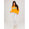 Women's Retro Ski Knit Cropped Turtleneck Sweater, Orange - Sweaters - 2