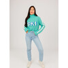 Women's Retro Ski Knit Cropped Turtleneck Sweater, Green - Sweaters - 2