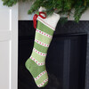 Green Stripe Stocking With Bow - Stockings - 2