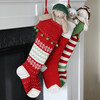 Nordic Stocking with Mini Poms, Red - Stockings - 2
