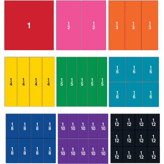 Double-Sided Magnetic Fraction Squares - STEM Toys - 3