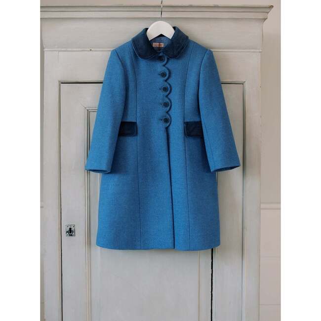 Anisa Girl Wool Coat, Blue - Coats - 2