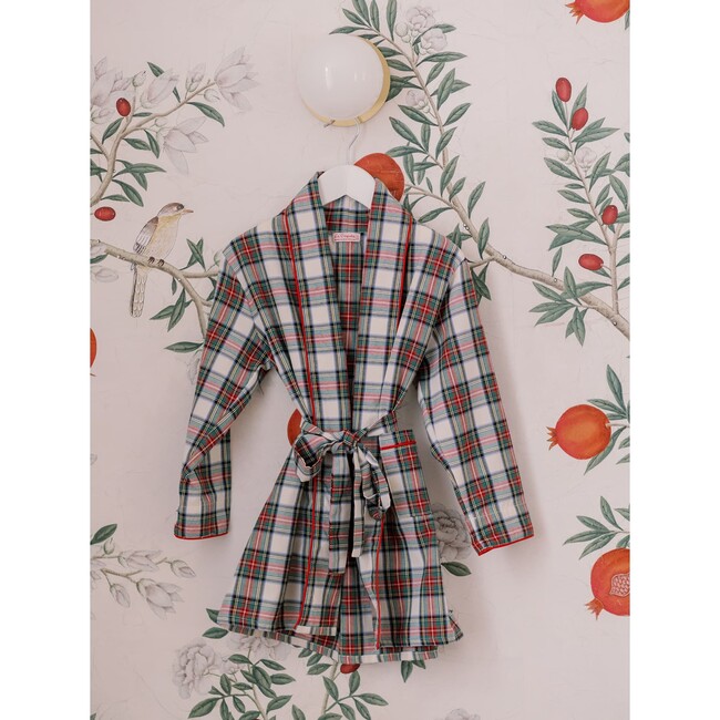 Justino Kids Robe, Ivory Tartan - Pajamas - 2