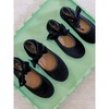 Velvet Girl Bow Ballerina Shoes, Black - Flats - 3