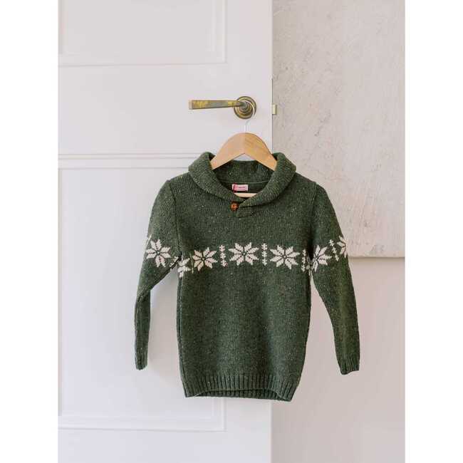 Goyo Fair Isle Merino Kids Jumper, Dark Green - Sweatshirts - 2