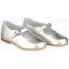 Leather Girl Mary Jane Shoes, Silver - Mary Janes - 4