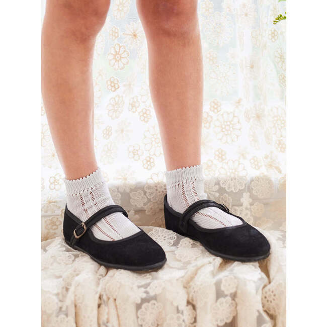 Suede Girl Mary Jane Shoes, Black - Mary Janes - 3