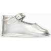 Leather Baby Mary Jane Shoes, Silver - Mary Janes - 4
