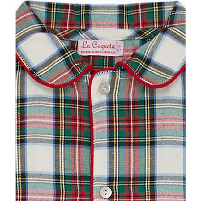 Navidad Kids Pyjamas, Ivory Tartan - Pajamas - 3