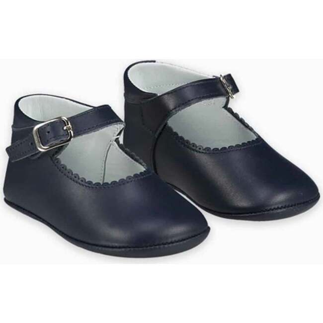 Leather Baby Mary Jane Shoes, Navy - Mary Janes - 4