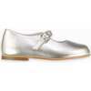 Leather Girl Mary Jane Shoes, Silver - Mary Janes - 5
