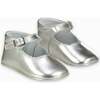 Leather Baby Mary Jane Shoes, Silver - Mary Janes - 5